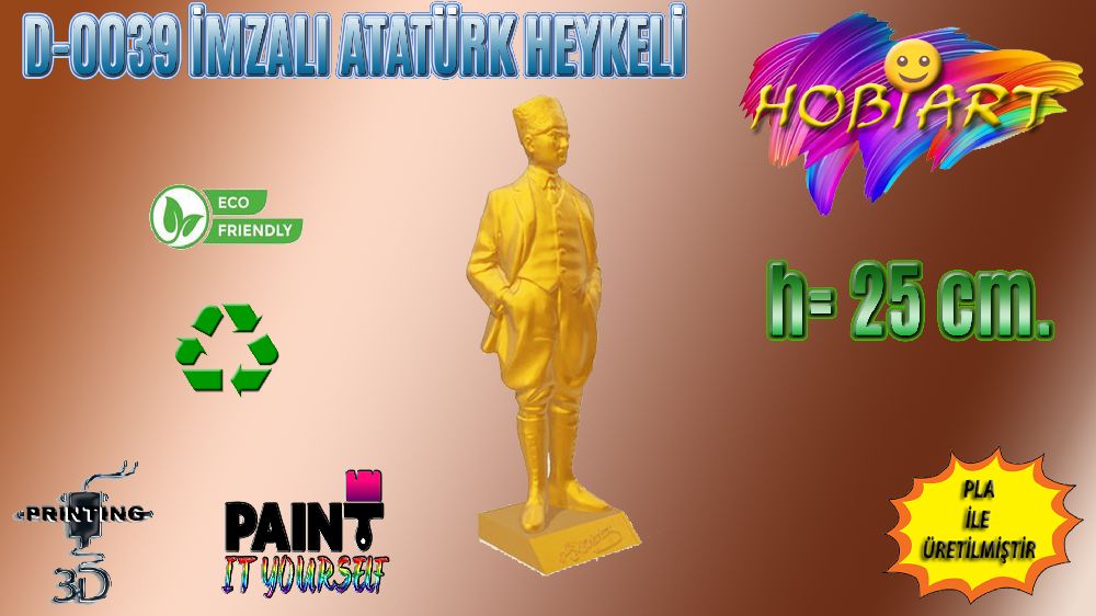 Dier Dekorasyon Malzemeleri HOBART 3D Bask Satlk D-0039 mzal Atatrk Heykeli