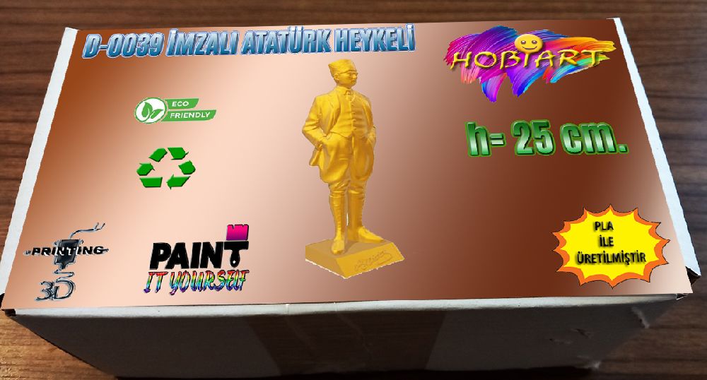Dier Dekorasyon Malzemeleri HOBART 3D Bask Satlk D-0039 mzal Atatrk Heykeli