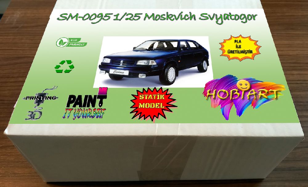 Araba Maketleri HOBART 3D Bask Satlk Sm-0095 1/25 Moskvich Svyatogor