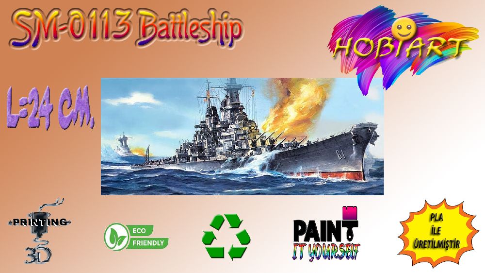 Gemi Maketleri HOBART 3D Bask Satlk Sm-0113 Battleship