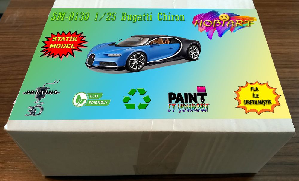 Araba Maketleri HOBART 3D Bask Satlk Sm-0130 1-25 Bugatti Chiron