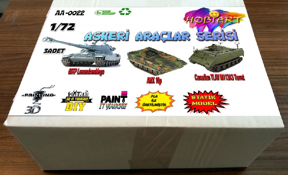 Diger Maket ve Modeller HOBART 3D Bask Satlk Aa-0022 1/72 Askeri Aralar Seti