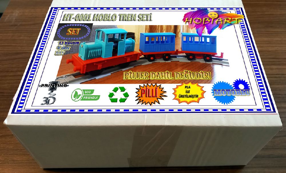 Oyunlar, Oyuncaklar HOBART 3D Bask Satlk Ht-0001 Hoblo Tren Seti (Pilli ve Motorlu)