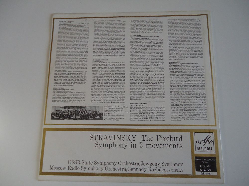 Klasik Mzik Igor Stravinsky Plak Satlk Stravinsky - The Firebird Symphony Lp Tertemiz