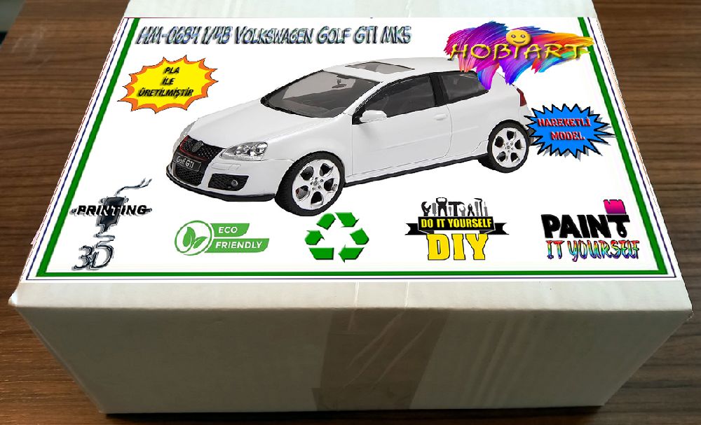 Araba Maketleri HOBART 3D Bask Satlk Hm-0684 1/48 Volkswagen Golf Gt Mk5