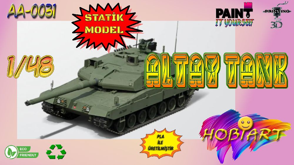 Diger Maket ve Modeller HOBART 3D Bask Satlk Aa-0031 1/48 Altay Tank
