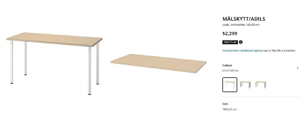 Masa ve Sandalyeler Satlk Ahap alma Masalar Ikea masa 140x60 cm