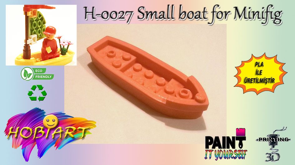 Oyunlar, Oyuncaklar HOBART 3D Bask Satlk H-0027 Small Boat for Minifig