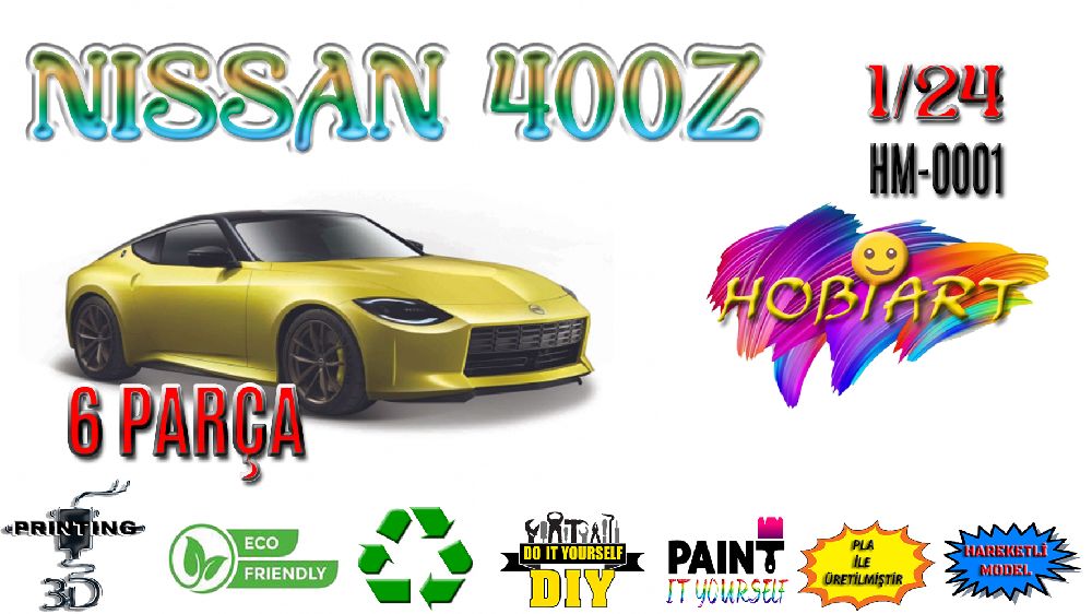 Araba Maketleri HOBART 3D Bask Satlk Hm-0001 24th scale (1/24) New Nissan 400Z