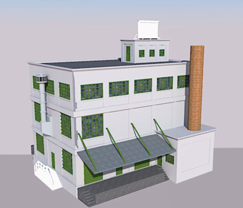 Diger Maket ve Modeller HOBART 3D Bask Satlk B-0003 1/87 Ho Scale Flour Mill (Bina Yapm Kiti)