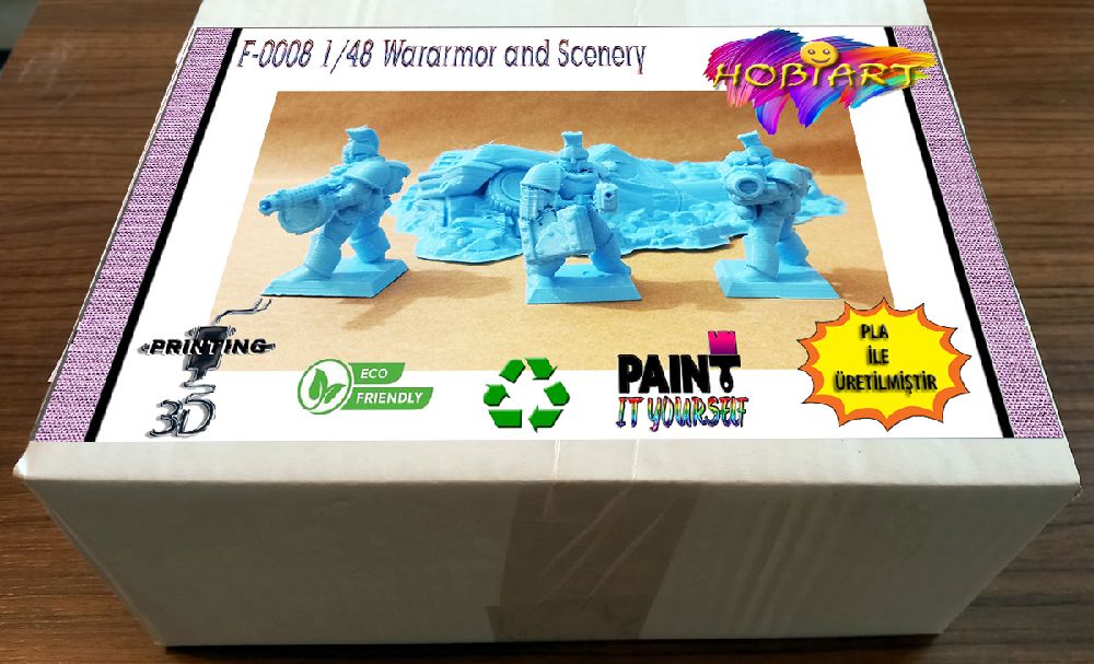 Oyunlar, Oyuncaklar HOBART 3D Bask Satlk F-0008 1/48 Wararmor and Scenery