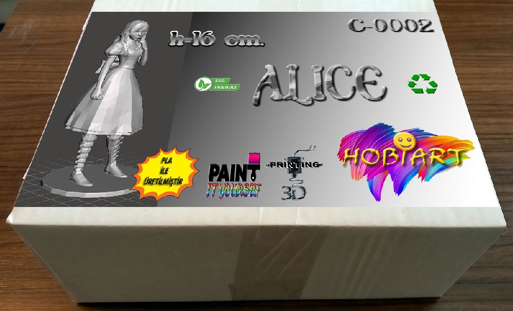 Oyunlar, Oyuncaklar HOBART 3D Bask Satlk C-0002 Alice (Harikalar diyarnda figr)