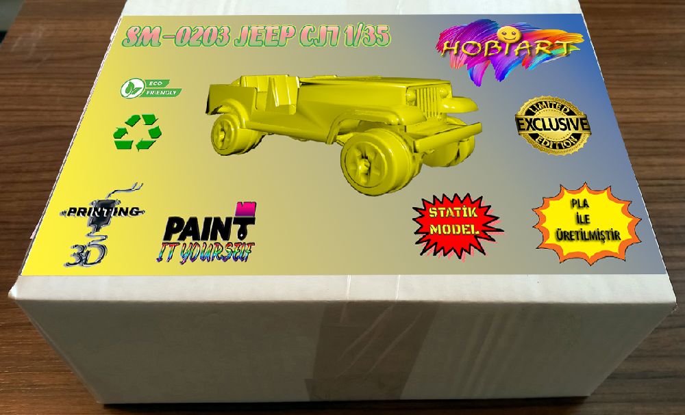 Araba Maketleri HOBART 3D Bask Satlk Sm-0203 Jeep Cj7 1/35
