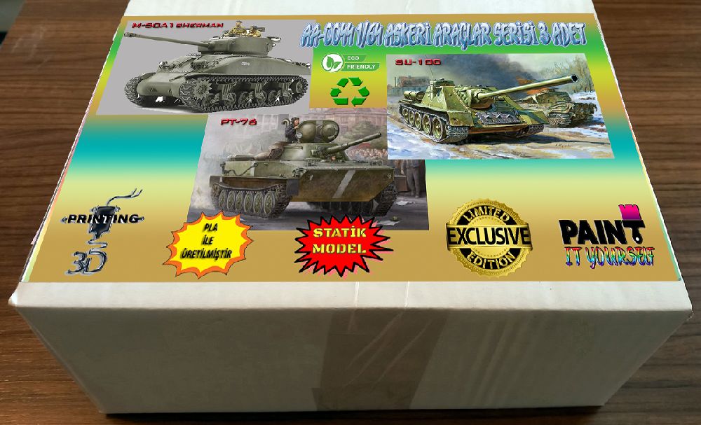 Diger Maket ve Modeller HOBART 3D Bask Satlk Aa-0013 1/64 Askeri Aralar Seti