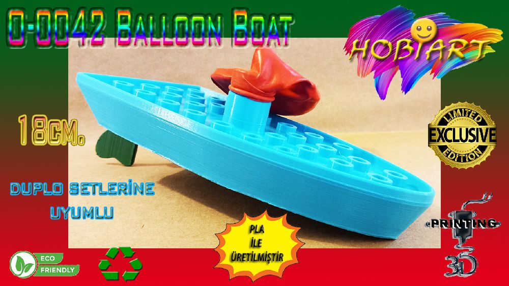 Oyunlar, Oyuncaklar HOBART 3D Bask Satlk O-0042 Balloon Boat