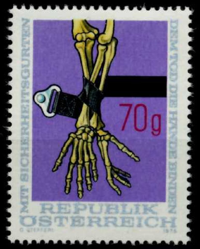 Pullar Satlk Avusturya 1975 Damgasz Emniyet Kemeri Serisi