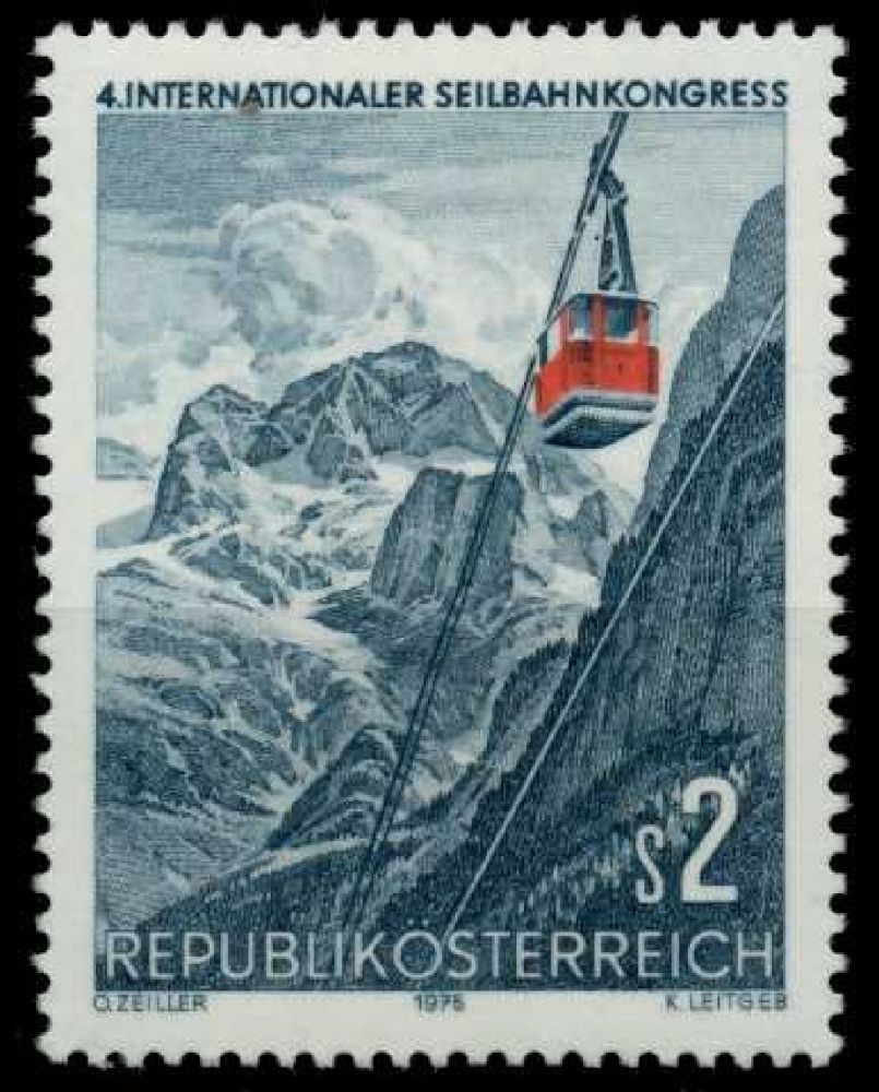 Pullar Satlk Avusturya 1975 Damgasz 4. Uluslar Aras Teleferik