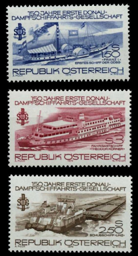 Pullar Satlk Avusturya 1979 Damgasz Danube Buharl Gemi irket