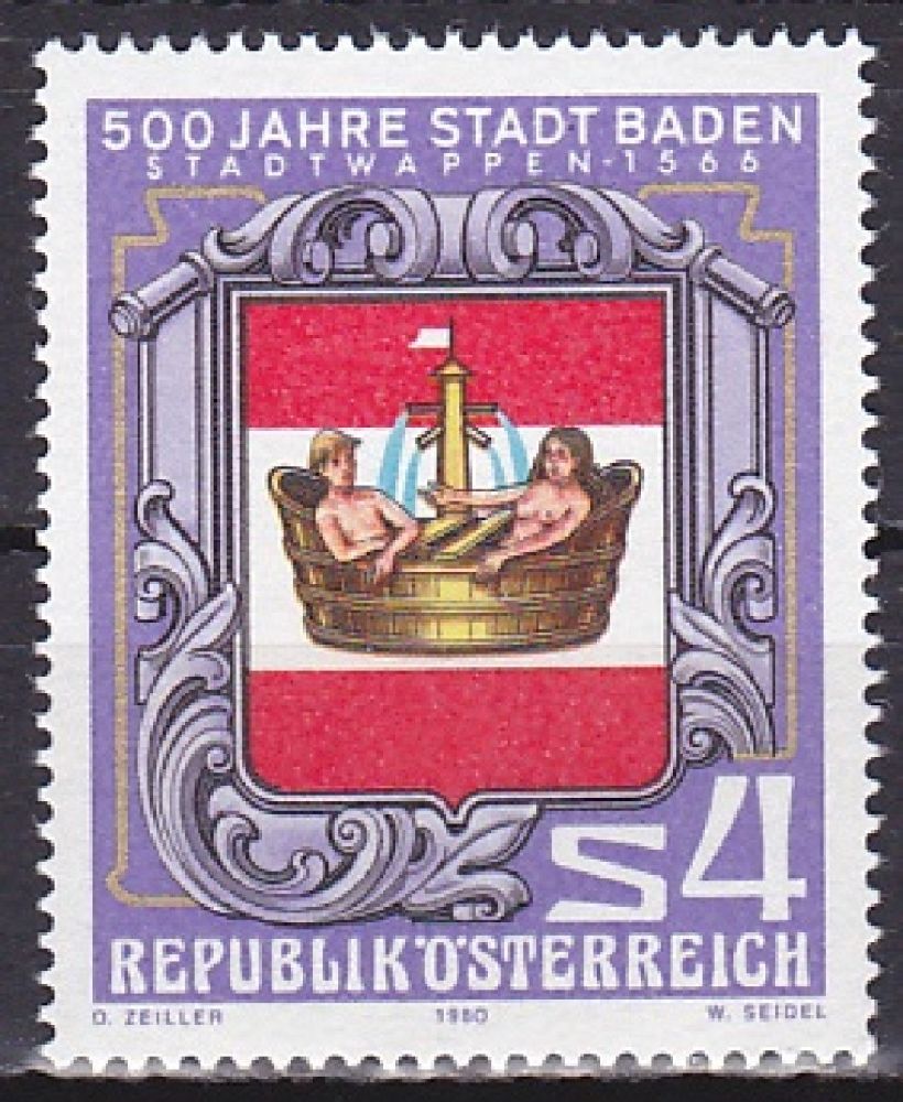 Pullar Satlk Avusturya 1980 Damgasz Baden ehriNin 500.Yl S