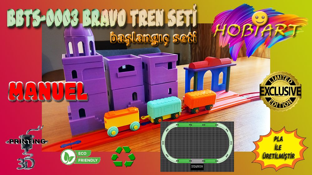 Oyunlar, Oyuncaklar HOBART 3D Bask Satlk Bbts-0003 Bravo Tren Seti