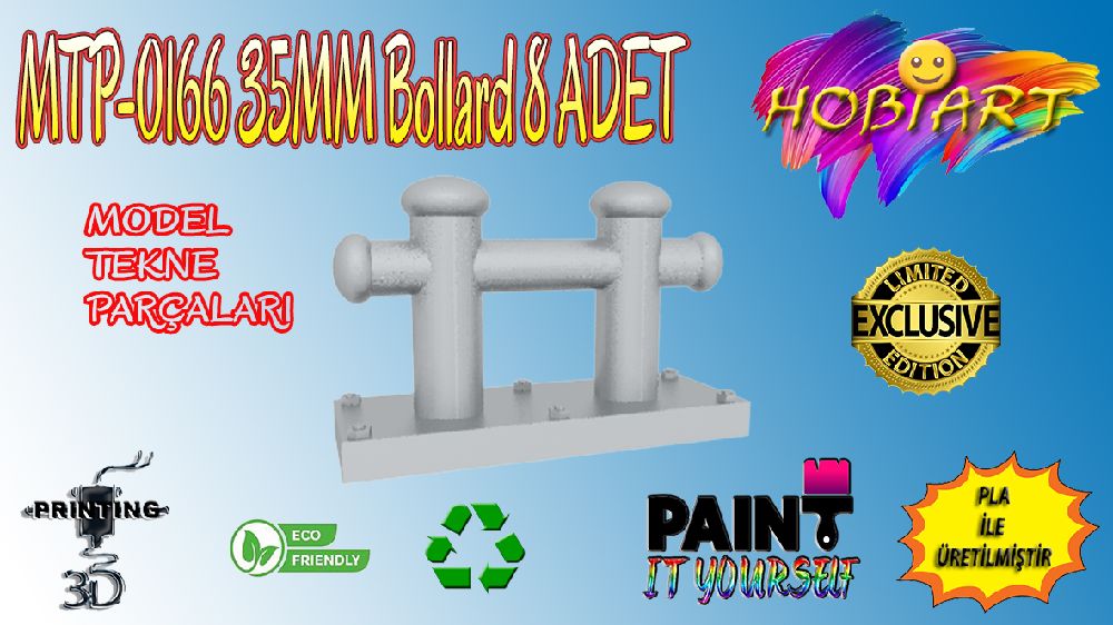 Uzaktan Kumandal Modeller HOBART 3D Bask Satlk Mtp-0166 35Mm Bollard 8 Adet