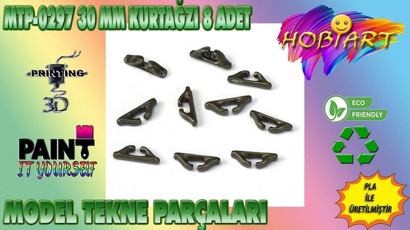 Uzaktan Kumandal Modeller HOBART 3D Bask Satlk Mtp-0297 30 Mm Kurtaz 8 Adet