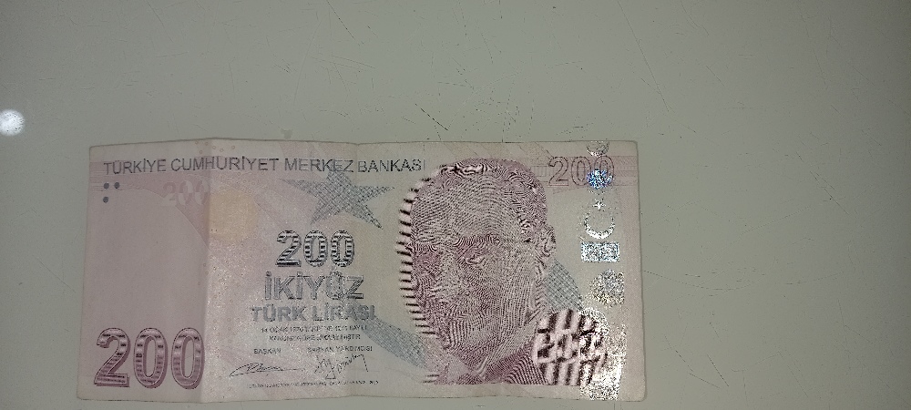 Paralar Turkiye Basim hatali 200 tl Satlk Bask hatali 200 tl