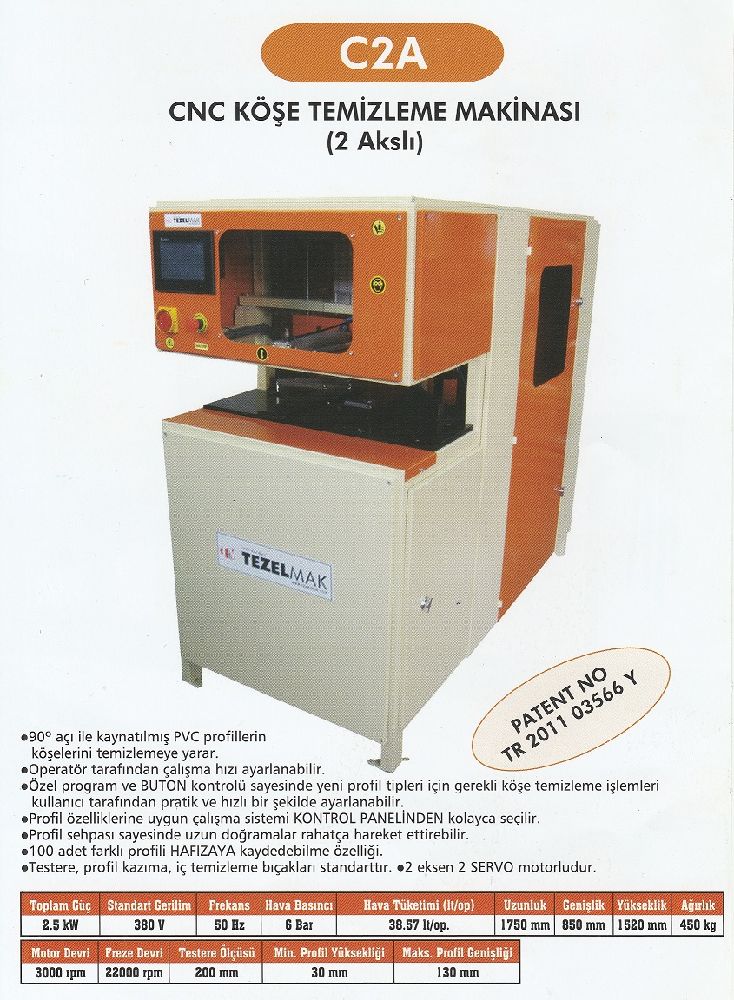 Temizleme Makinalar (PVC) TEZELMAK Pvc Makineleri Satlk Pvc Cnc Ke Temizleme Makinas (2 Aksl)