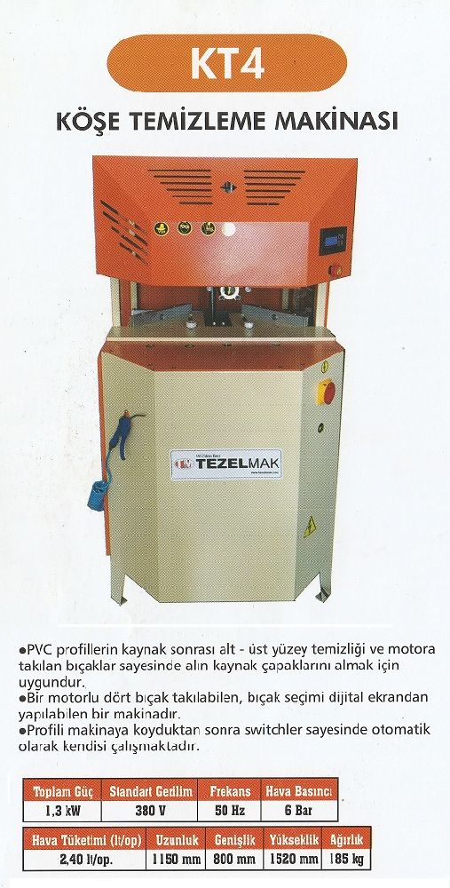 Temizleme Makinalar (PVC) TEZELMAK Pvc Makineleri Satlk Pvc Ke Temizleme Mak. (Drt Bak Taklabilen)