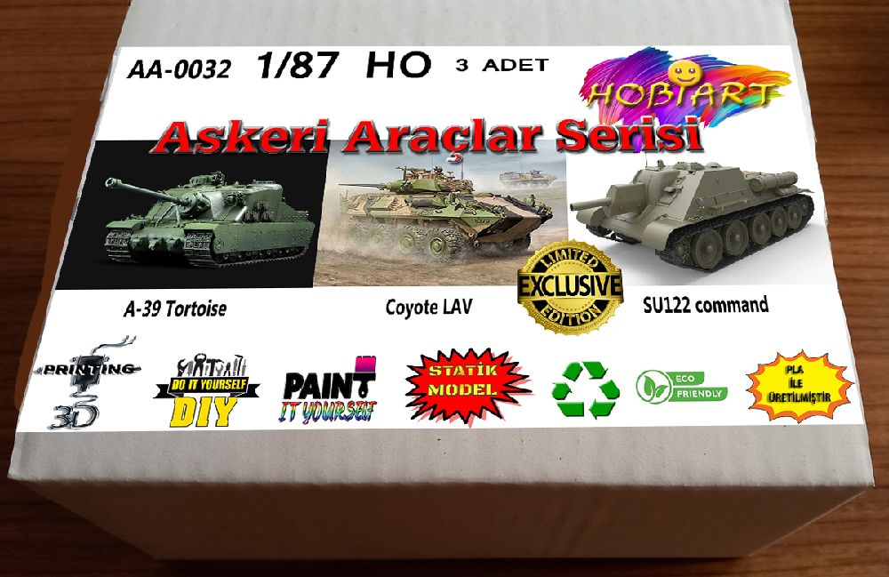 Diger Maket ve Modeller HOBART 3D Bask Satlk Aa-0032 1-87 Ho Askeri Aralar Seti