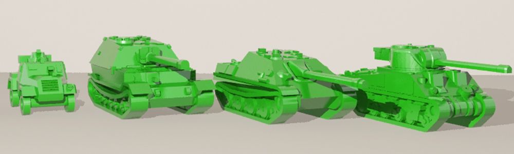 Diger Maket ve Modeller HOBART 3D Bask Satlk O-0084 1/100 Askeri Aralar Seti