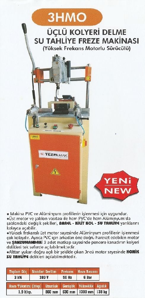 Freze Makinalar (PVC) TEZELMAK Pvc Makineleri Satlk Pvc l Kolyeri Delme Freze Su Tahliye Makinas
