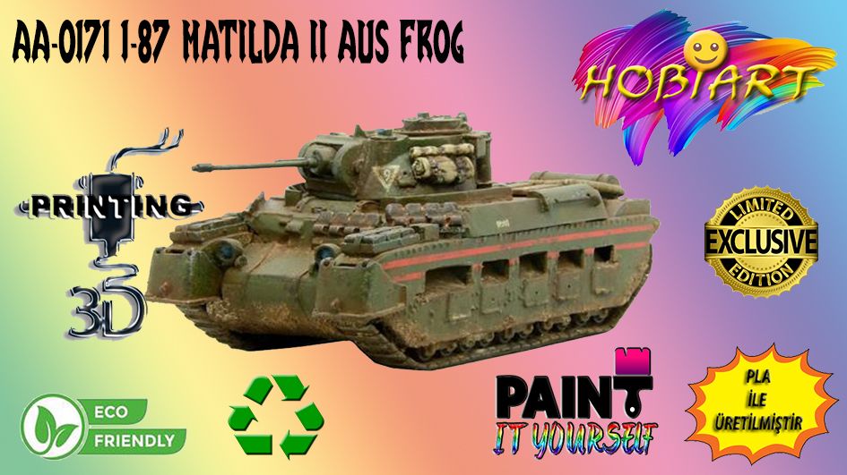 Diger Maket ve Modeller HOBART 3D Bask Satlk Aa-0171 1/87 Matilda I Aus Frog