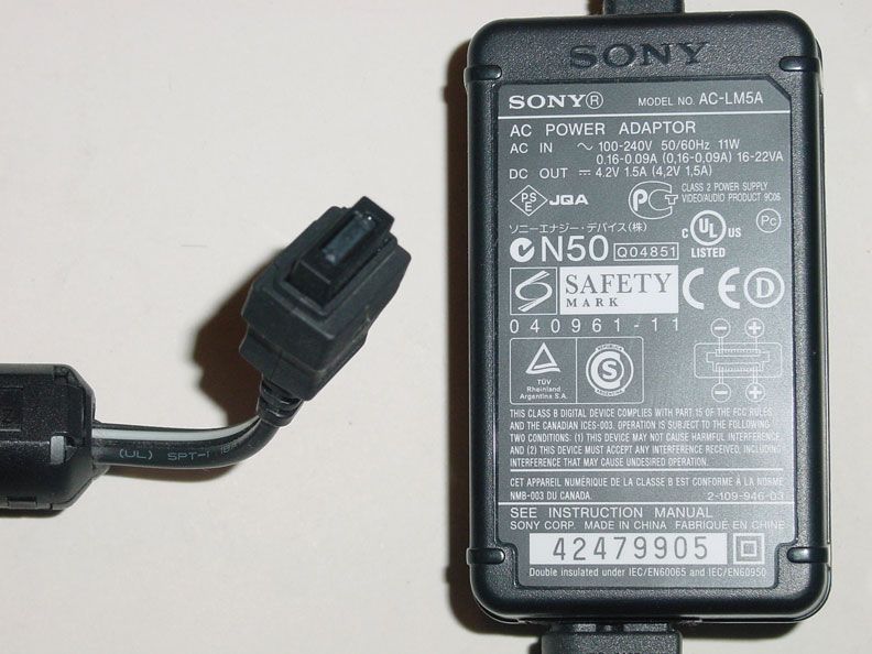 Pil arj Cihazlar Satlk Sony Ac-Lm5 Kamera arj Adaptr