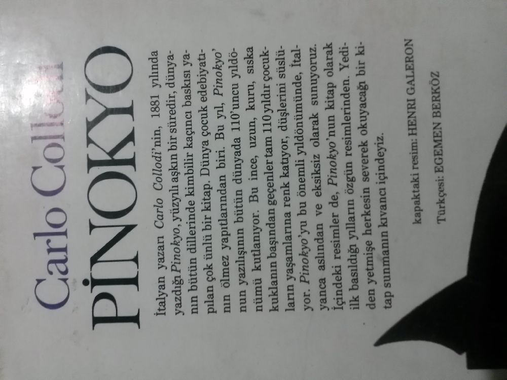 Klasik Romanlar Pinokyo carlo collodi Pinokyo roman Satlk Pinokyo ocuk kitaplar