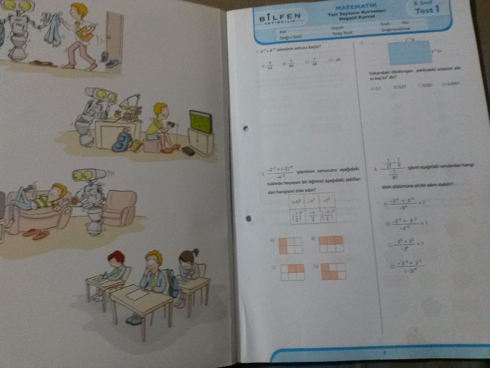 ocuk Kitaplar Satlk Kazanm tarama testleri matematik ilkretim 8