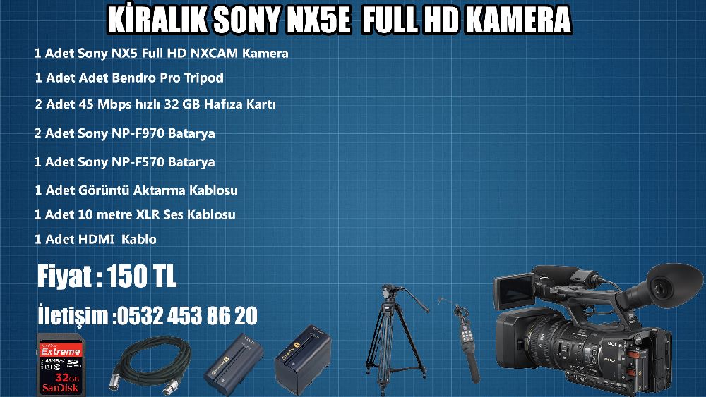 Video Kamera Sony NXCAM KRALIK PROFESYONEL KAMERALAR 150 TL