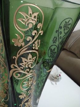 Ozel tasarim gravur islemeli el yapimi cam vazo