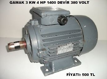 3 Kw 4 Hp 1400 Devir Elektirik Motoru