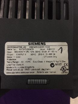 Semens Mcromaster 430 6Se6430-2Ad31-1Ca0 11Kw