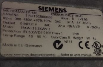 Semens Mcromaster 440 15 / 18.5 Kw