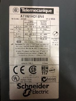 Schneider Altivar 61 Atv 61 Atv61Hd18N4 18.5 Kw