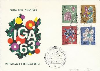 Almanya (Bat) 1963 Flora Ve Filateli Fdc