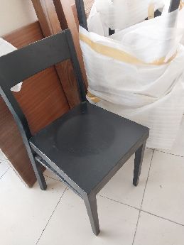Masif ahap, siyah lake boyal sandalye