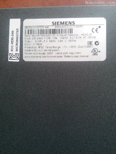 Siemens Hz Kontrol Mm440 6Se6440-2Uc17-5Aa1