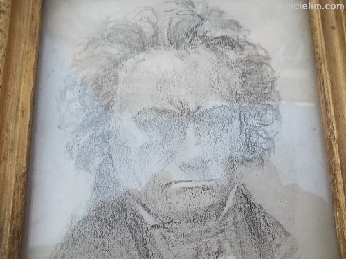 Eset Eral imzal kara kalem tablo - Beethoven