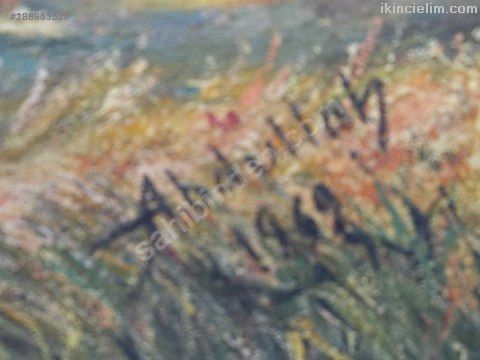 Abdullah Bulut tuval zeri yali boya tablosu
