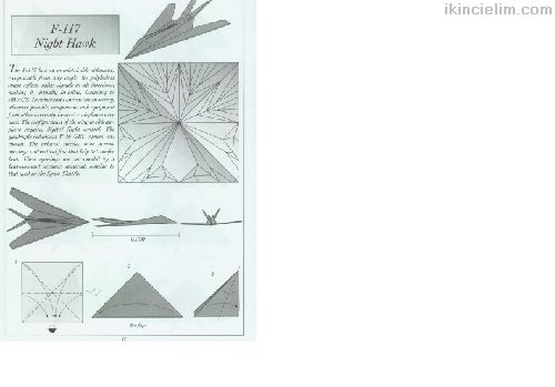 18 adet origami gereki uak maketi plan kitab