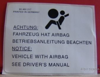 Opel Airbag etiketi 90460217 199050