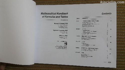 Mathematical Handbook of formulas and tables